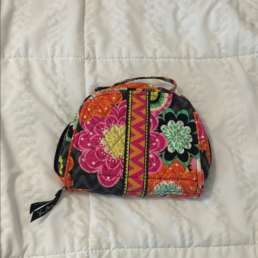 Vera Bradley Pink and Orange Floral Cosmetic Bag